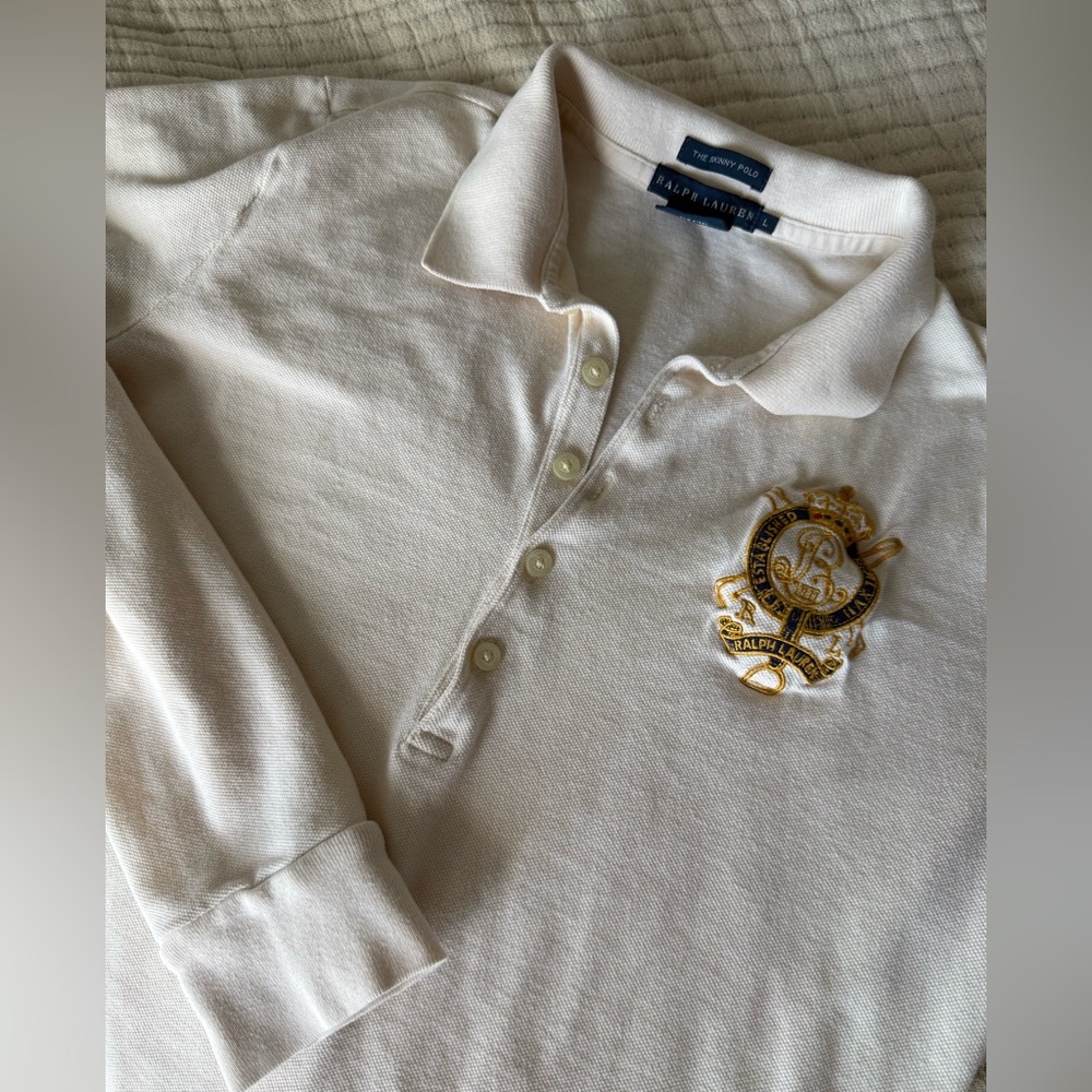 Ralph Lauren Ivory Long Sleeve Polo